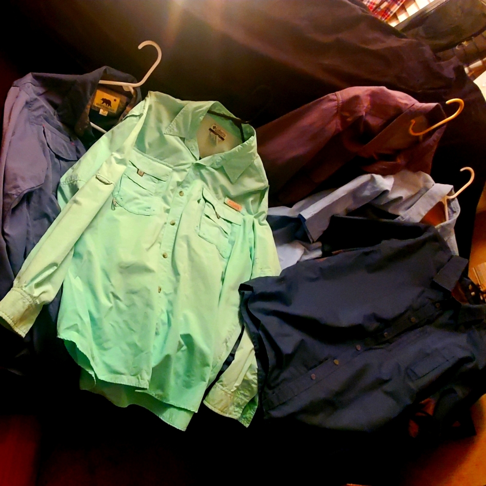Lot of 5 mens fishing shirts